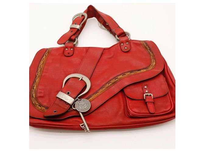 Borsa Hobo Dior in pelle rossa - vista 6