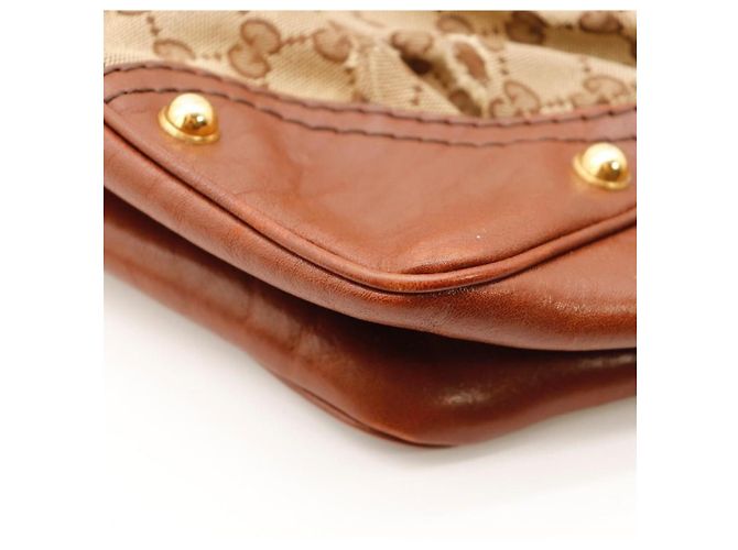 Borsa Hobo Gucci Monogram Canvas Pelle Brown - vista 13