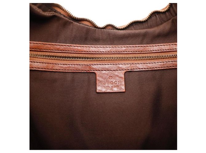 Borsa Hobo Gucci Monogram Canvas Pelle Brown - vista 9