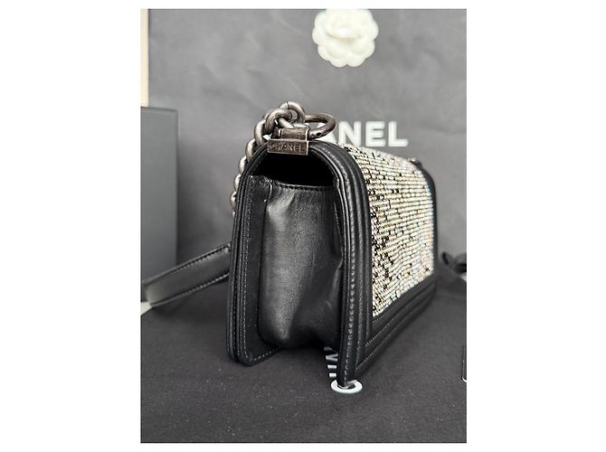Borsa Chanel Boy Swarovski Crystals - vista 6