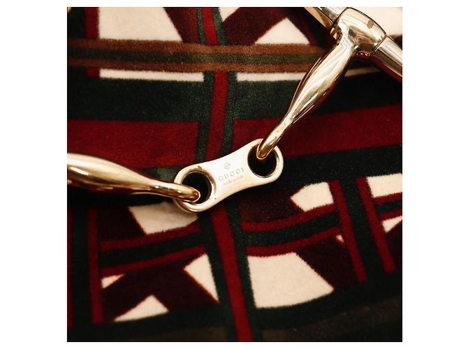 Borsa Hobo Gucci 95th Anniversary Velluto Rosso e Verde e Pelle - vista 7