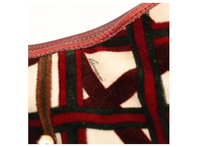 Borsa Hobo Gucci 95th Anniversary Velluto Rosso e Verde e Pelle - vista 9