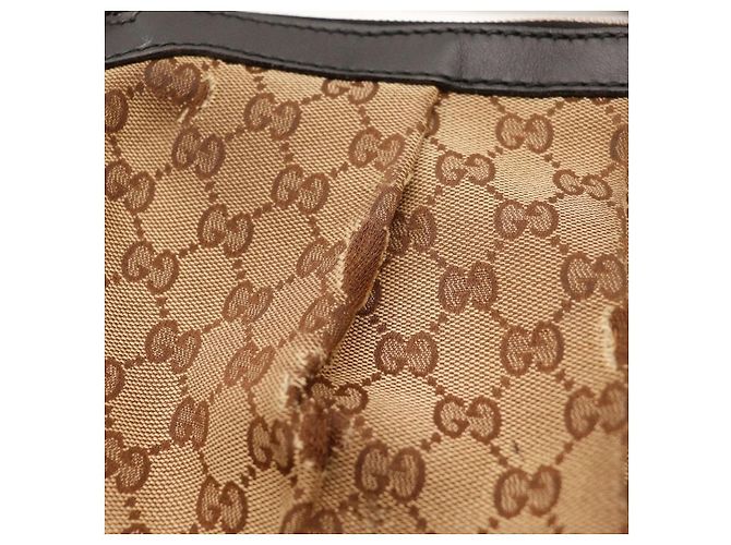 Borsa Hobo Gucci Monogram Canvas Pelle Brown - vista 11