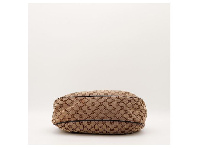 Borsa Hobo Gucci Monogram Canvas Pelle Brown - vista 5