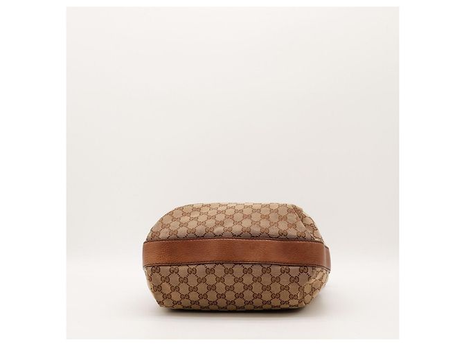 Borsa Hobo Gucci Monogram Canvas Pelle Brown - vista 5