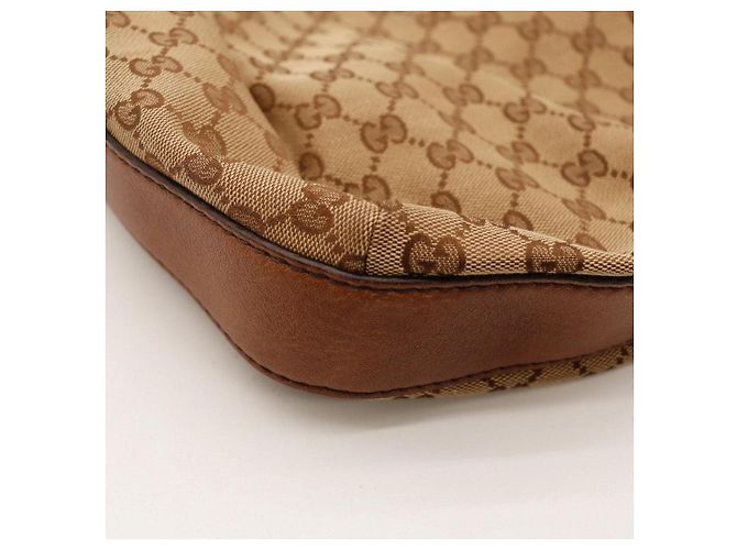 Borsa Hobo Gucci Monogram Canvas Pelle Brown - vista 7