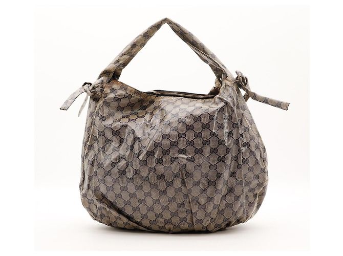 Borsa Hobo Gucci Monogram Canvas Brown - vista 3