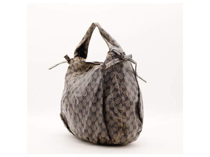 Borsa Hobo Gucci Monogram Canvas Brown - vista 4