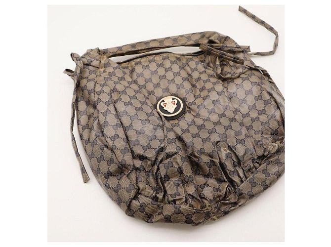 Borsa Hobo Gucci Monogram Canvas Brown - vista 6