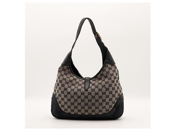 Borsa Hobo Gucci Monogram Canvas Leather Red Black - vista 3