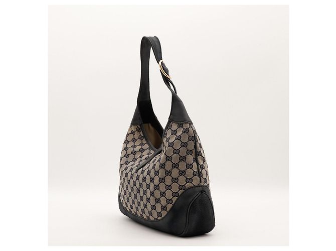 Borsa Hobo Gucci Monogram Canvas Leather Red Black - vista 4