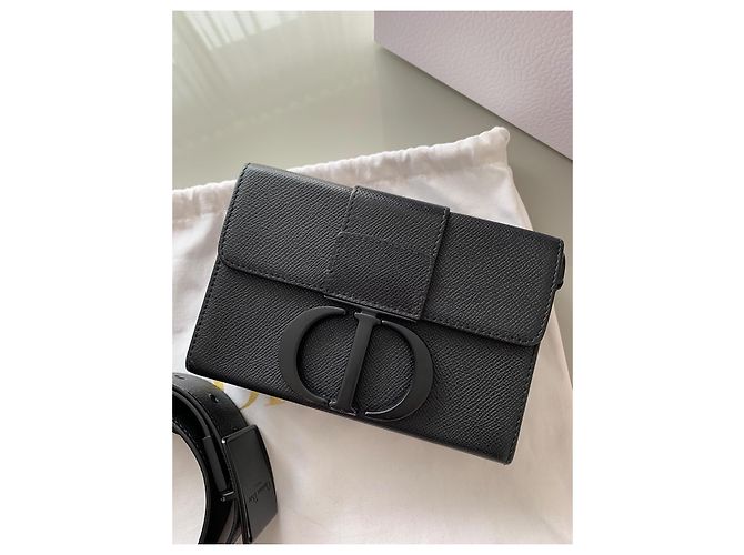 Borsa Christian Dior 30 Montaigne Box in pelle nera - vista 3