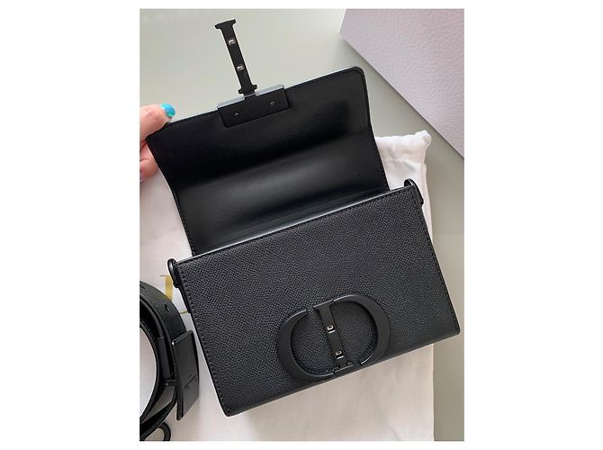 Borsa Christian Dior 30 Montaigne Box in pelle nera - vista 9