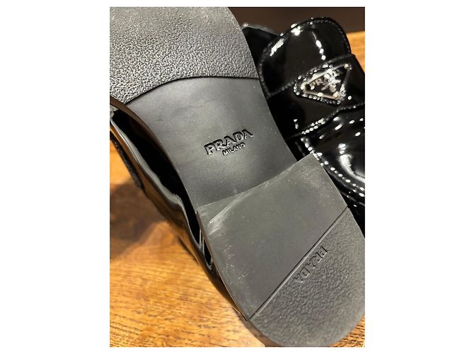 Prada Mocassini in pelle verniciata logo triangolo - vista 5