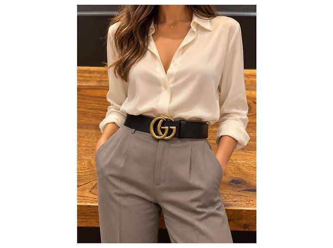 Cinto Gucci GG Marmont em couro - vista 6