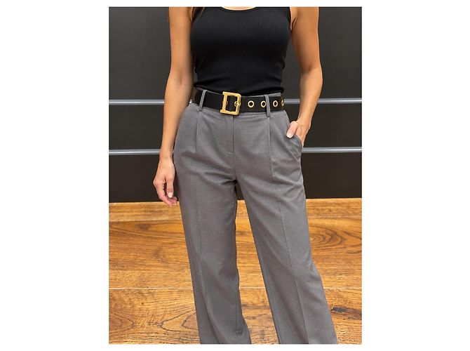 Cinturón Christian Dior de cuero negro hebilla 'D' - vista 8