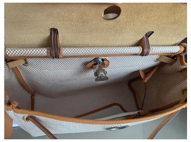 Hermès Herbag 31 en Toile et Cuir - vue 10