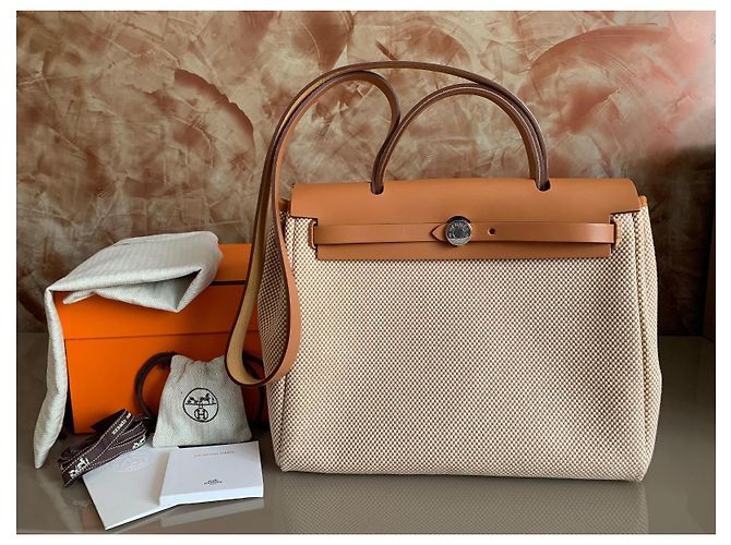 Hermès Herbag 31 en Toile et Cuir - vue 2