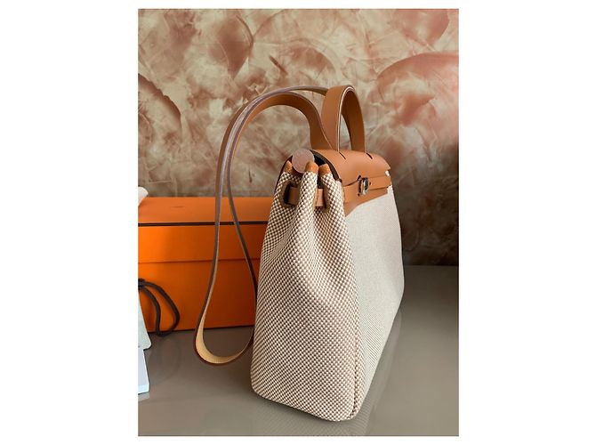 Hermès Herbag 31 en Toile et Cuir - vue 4