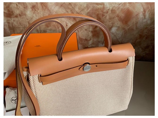 Hermès Herbag 31 en Toile et Cuir - vue 8