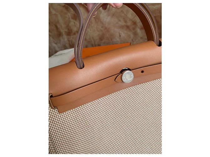 Hermès Herbag 31 en Toile et Cuir - vue 9