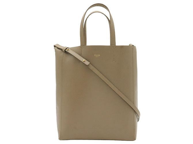 Céline Saco Tote Celine Vertical Cabas Small em couro cinza - vista 2