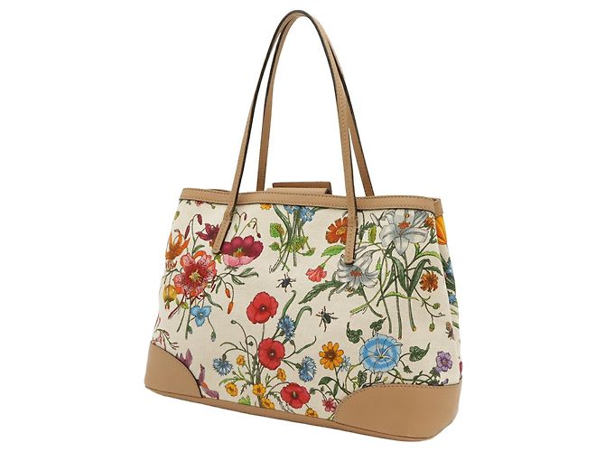 Gucci Flora Tote Bag Beige Canvas - Ansicht 3