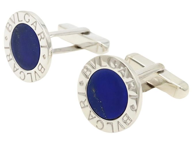 Bulgari Gemelli Bvlgari in oro e argento con lapislazzuli - vista 3
