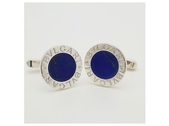 Bulgari Gemelli Bvlgari in oro e argento con lapislazzuli - vista 5