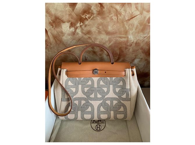 Borsa Hermès Herbag 31 in Tela e Pelle - vista 10