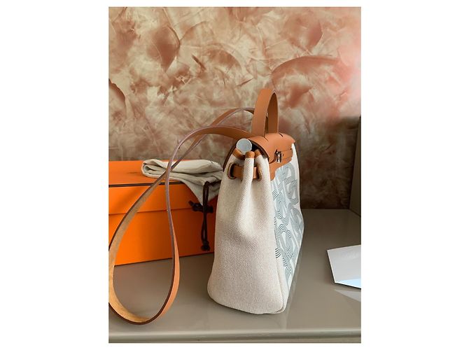 Borsa Hermès Herbag 31 in Tela e Pelle - vista 4