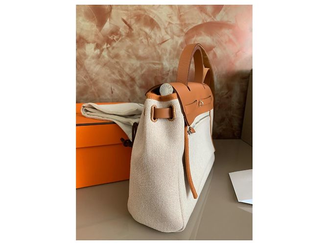 Borsa Hermès Herbag 31 in Tela e Pelle - vista 5