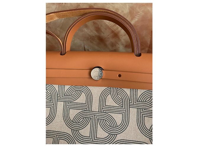 Borsa Hermès Herbag 31 in Tela e Pelle - vista 6
