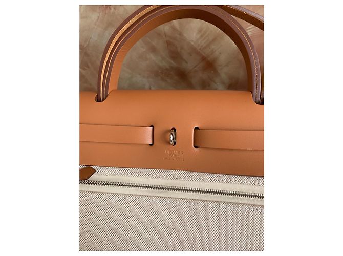 Borsa Hermès Herbag 31 in Tela e Pelle - vista 7