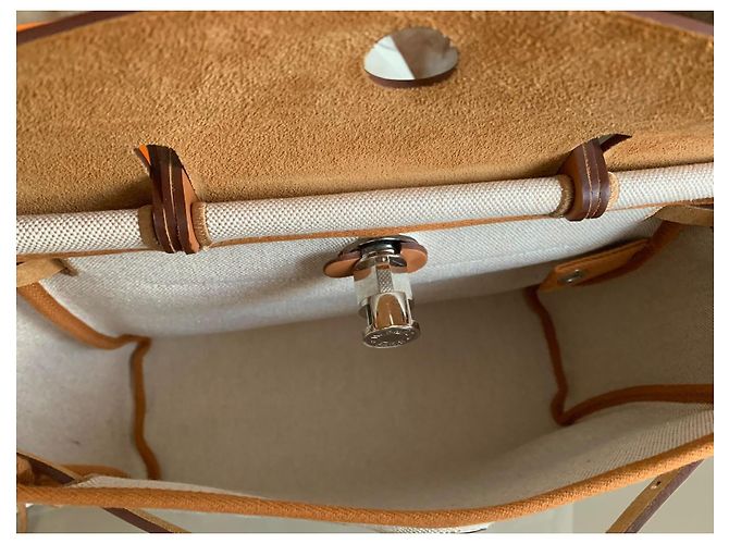 Borsa Hermès Herbag 31 in Tela e Pelle - vista 9