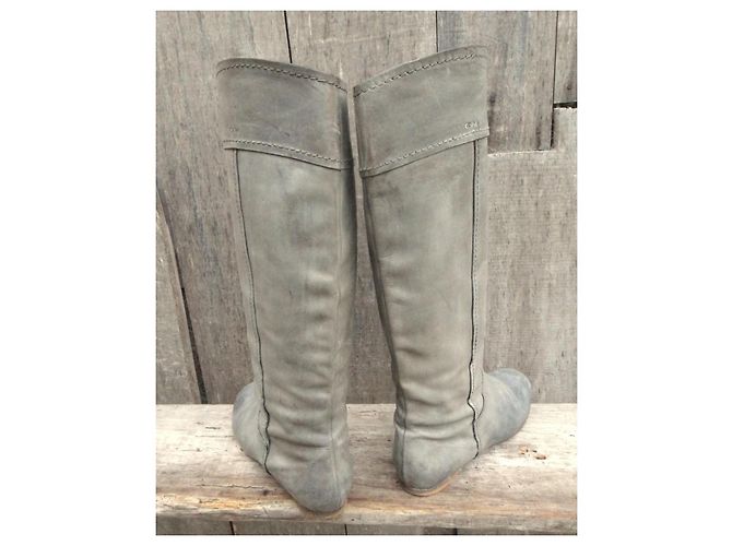 Chloé Botas altas em couro cinza - vista 5