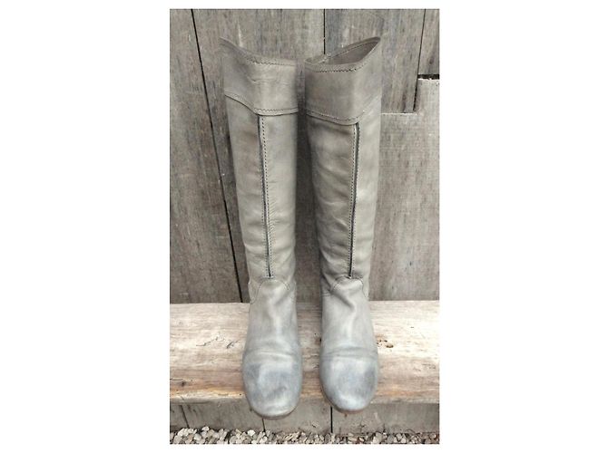 Chloé Botas altas em couro cinza - vista 8