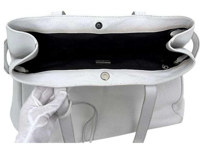 Saco Tote Loewe em couro branco - vista 3