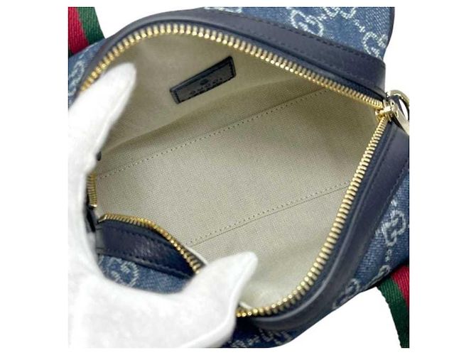 Sac Mini Boston Gucci GG Denim Sherry Ophidia - vue 3