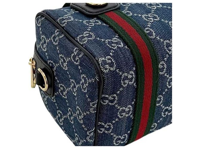 Sac Mini Boston Gucci GG Denim Sherry Ophidia - vue 6