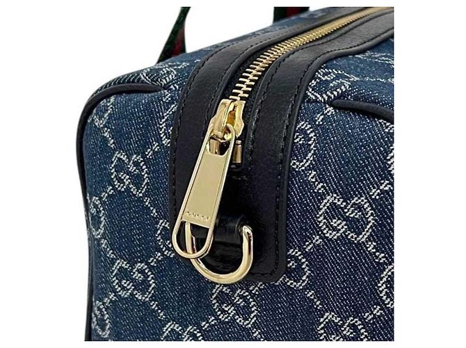 Sac Mini Boston Gucci GG Denim Sherry Ophidia - vue 7
