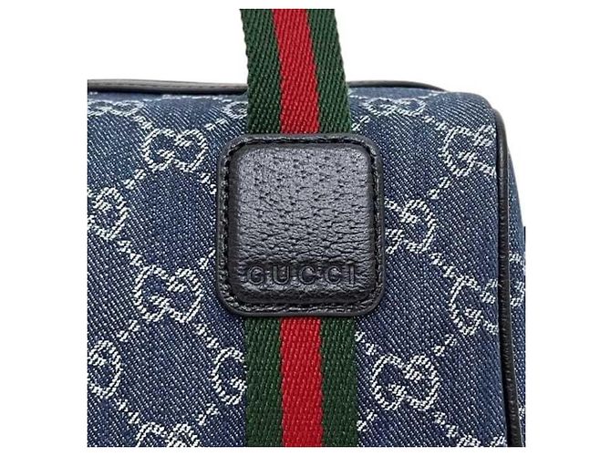 Sac Mini Boston Gucci GG Denim Sherry Ophidia - vue 8