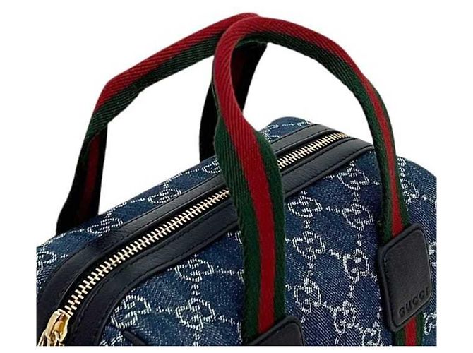 Sac Mini Boston Gucci GG Denim Sherry Ophidia - vue 9