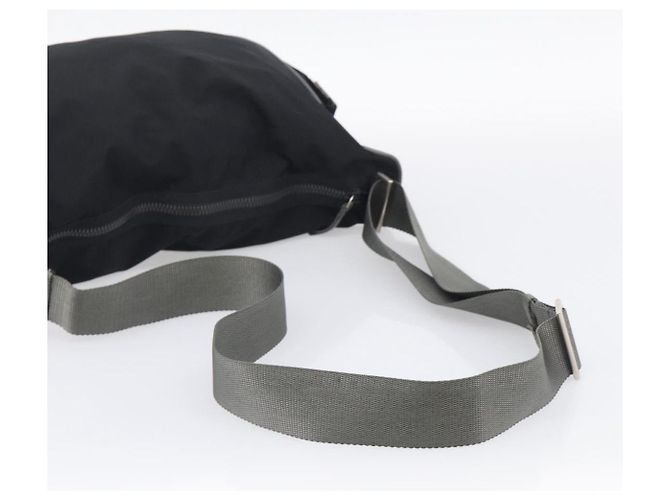 Bolso de Hombro PRADA Nylon Negro Plata Auth 211044A - Jerrillo - vista 7