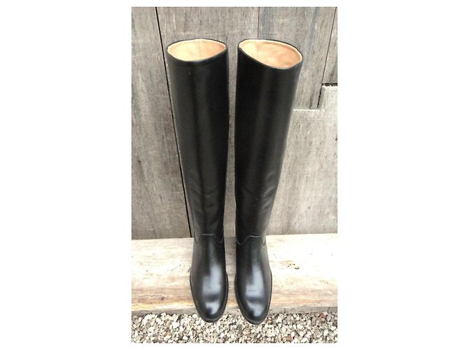 Autre Marque Maison Kitsuné Botas altas de cuero negro - vista 8