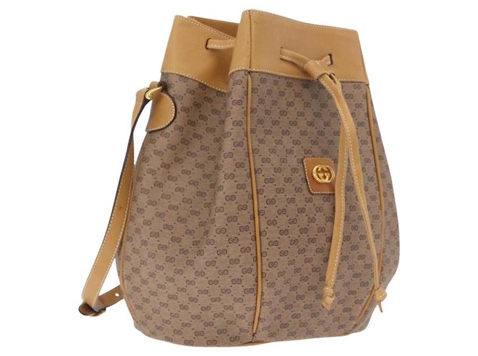 GUCCI Micro GG Supreme Shoulder Bag PVC Beige Gold Auth BA16707 - Jerrillo - vista 2