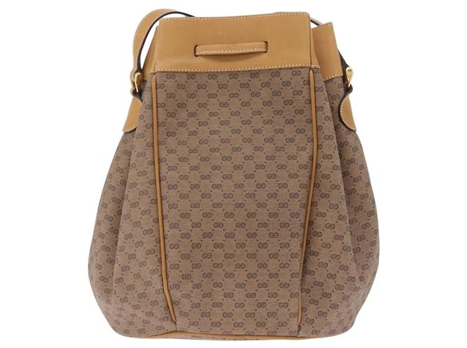 GUCCI Micro GG Supreme Shoulder Bag PVC Beige Gold Auth BA16707 - Jerrillo - vista 3