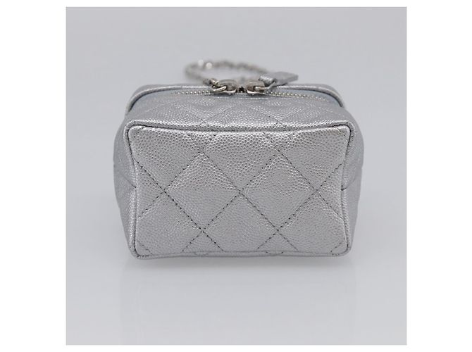 CHANEL Matelasse Chain Shoulder Vanity Pouch Caviar Skin 2way CC Auth 208451SAM - Jerrillo - vista 11