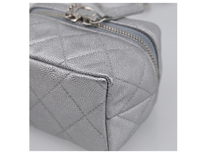 CHANEL Matelasse Chain Shoulder Vanity Pouch Caviar Skin 2way CC Auth 208451SAM - Jerrillo - vista 12