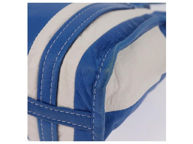 Balenciaga Bazaar Shopper XS Bag Leather 2way Blue Silver 452458 Auth 208406A - Jerrillo - vista 14